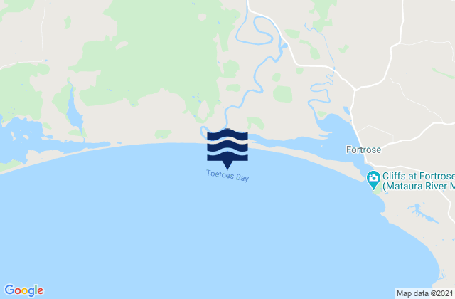 Mappa delle maree di Toetoes Bay, New Zealand