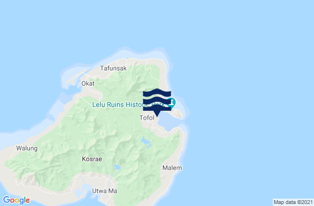 Mappa delle maree di Tofol, Micronesia