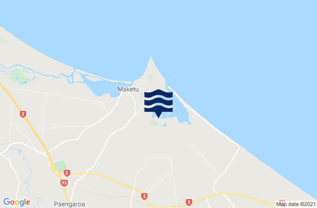 Mappa delle maree di Tokerau Bay, New Zealand