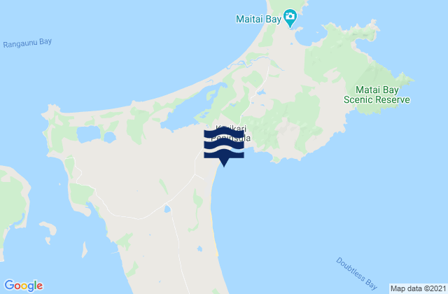 Mappa delle maree di Tokerau Beach, New Zealand