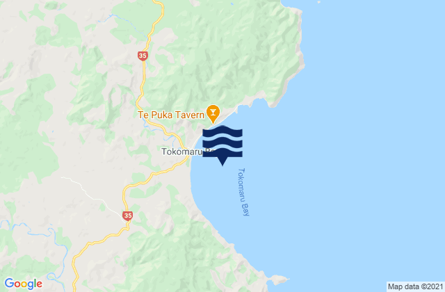 Mappa delle maree di Tokomaru Bay, New Zealand