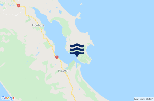 Mappa delle maree di Tokoroa Island, New Zealand