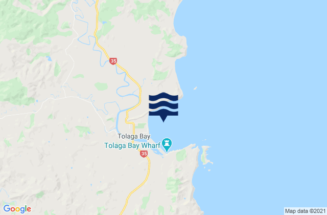 Mappa delle maree di Tolaga Bay, New Zealand