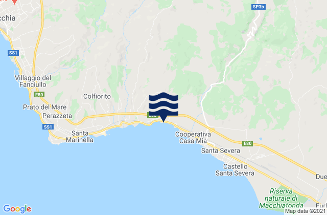 Mappa delle maree di Tolfa, Italy