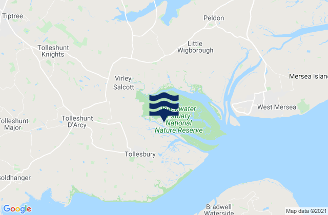 Mappa delle maree di Tollesbury, United Kingdom