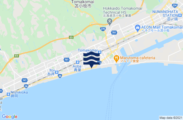 Mappa delle maree di Tomakomai Shi, Japan