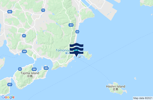 Mappa delle maree di Tomochotomo, Japan