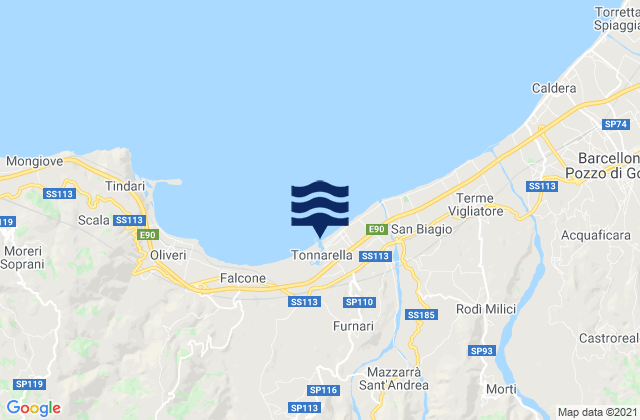 Mappa delle maree di Tonnarella, Italy