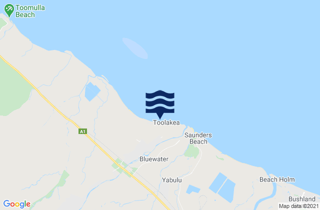 Mappa delle maree di Toolakea Beach, Australia