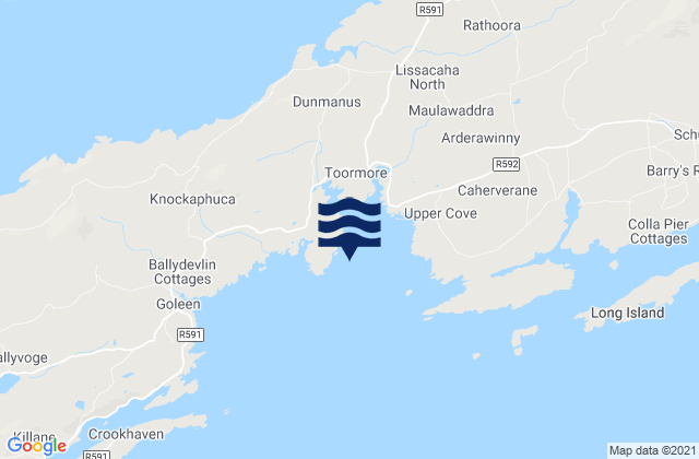 Mappa delle maree di Toormore Bay, Ireland