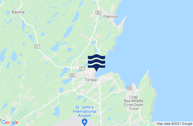 Mappa delle maree di Torbay, Canada