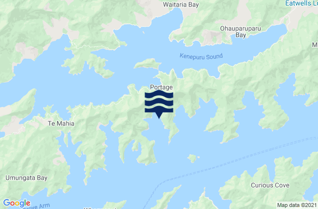 Mappa delle maree di Torea Bay, New Zealand
