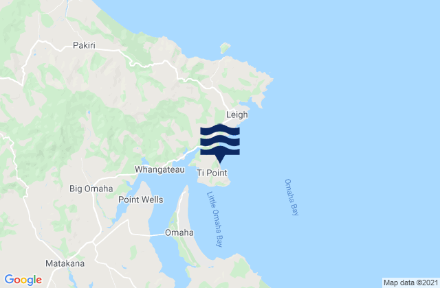 Mappa delle maree di Torkington Bay, New Zealand