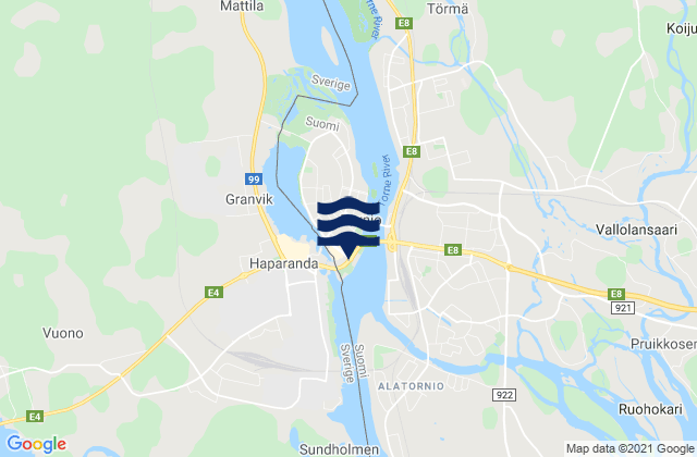 Mappa delle maree di Tornio, Finland