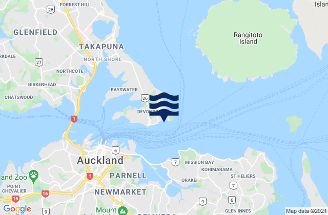 Mappa delle maree di Torpedo Bay, New Zealand