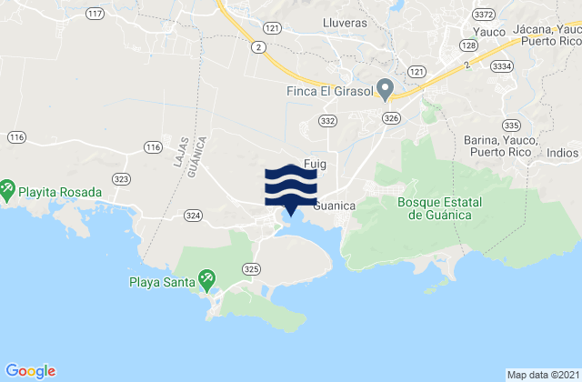 Mappa delle maree di Torre Barrio, Puerto Rico