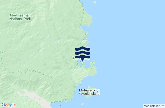 Mappa delle maree di Torrent Bay, New Zealand
