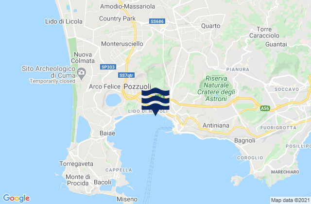 Mappa delle maree di Torretta-Scalzapecora, Italy