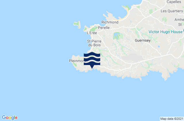 Mappa delle maree di Torteval, Guernsey