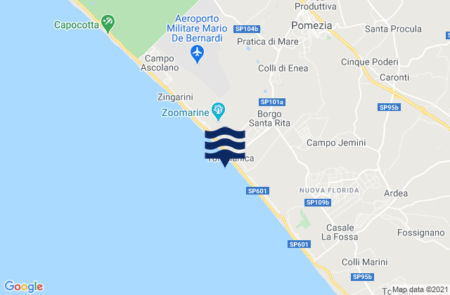 Mappa delle maree di Torvaianica, Italy