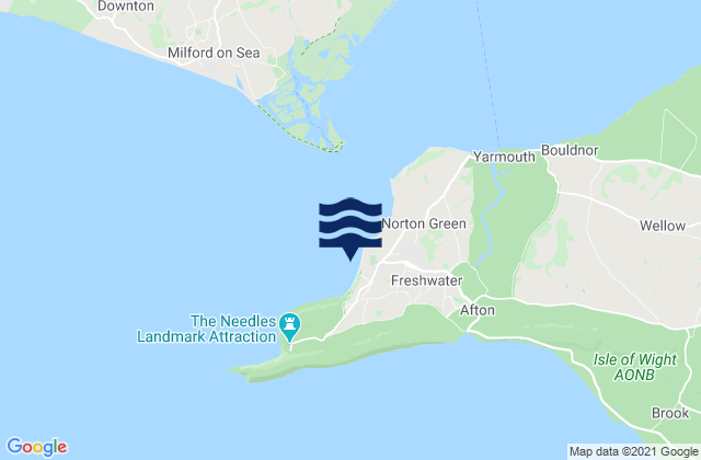 Mappa delle maree di Totland Bay Beach, United Kingdom