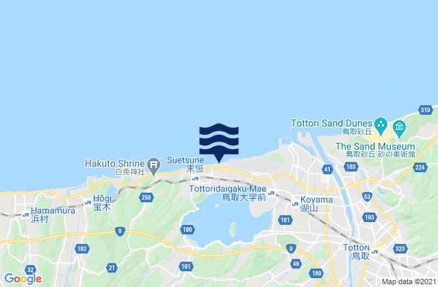 Mappa delle maree di Tottori-shi, Japan