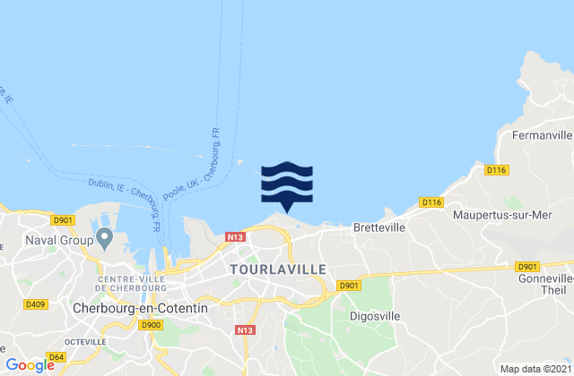 Mappa delle maree di Tourlaville, France