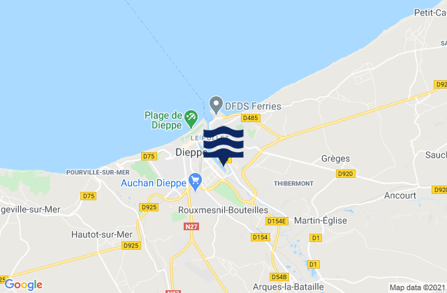 Mappa delle maree di Tourville-sur-Arques, France
