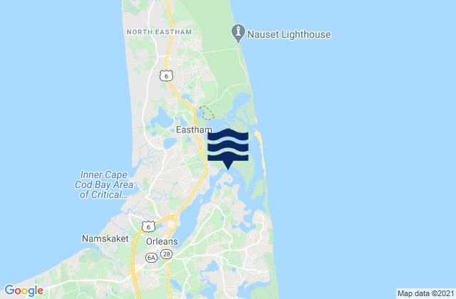 Mappa delle maree di Town Cove Eastham, United States
