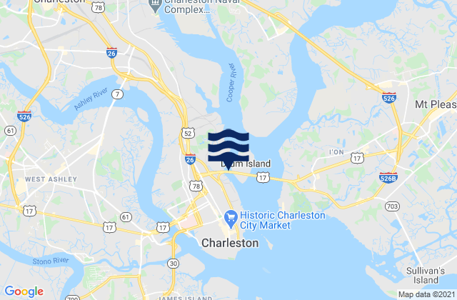 Mappa delle maree di Town Creek 0.2 mile above bridge, United States