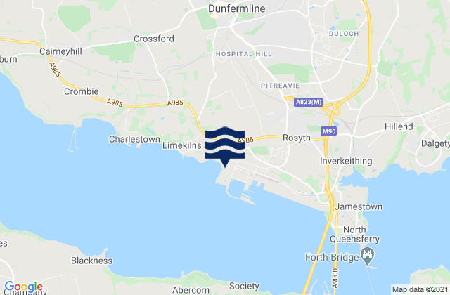 Mappa delle maree di Townhill, United Kingdom