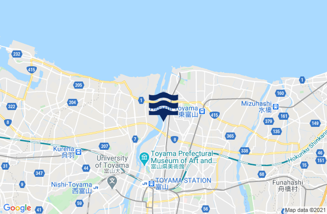 Mappa delle maree di Toyama-ken, Japan