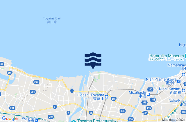 Mappa delle maree di Toyama, Japan