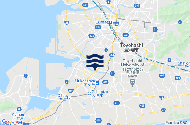 Mappa delle maree di Toyohashi-shi, Japan