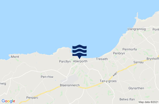 Mappa delle maree di Traeth-y-Dyffryn Beach, United Kingdom