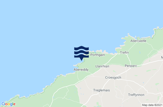 Mappa delle maree di Traeth Llyfn Beach, United Kingdom