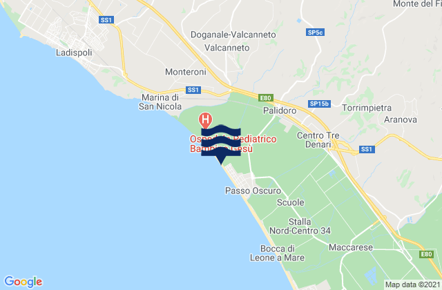 Mappa delle maree di Tragliatella Campitello, Italy