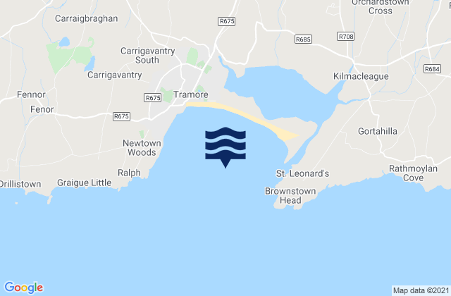 Mappa delle maree di Tramore Bay, Ireland