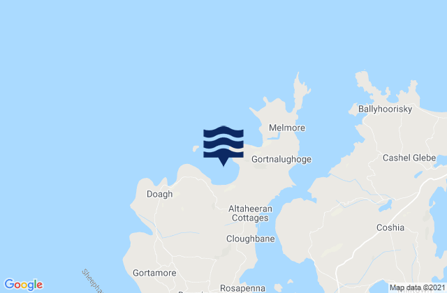 Mappa delle maree di Tranarossan Bay, Ireland