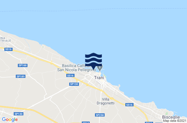 Mappa delle maree di Trani, Italy