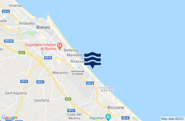 Mappa delle maree di Trarivi, Italy