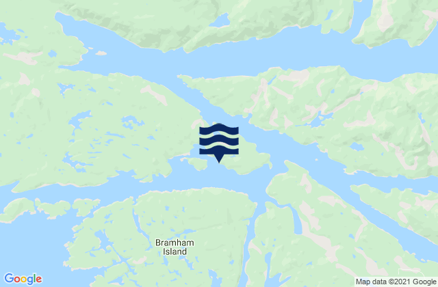 Mappa delle maree di Treadwell Bay, Canada