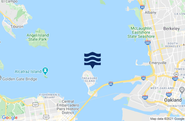 Mappa delle maree di Treasure Island .5 mi N, United States