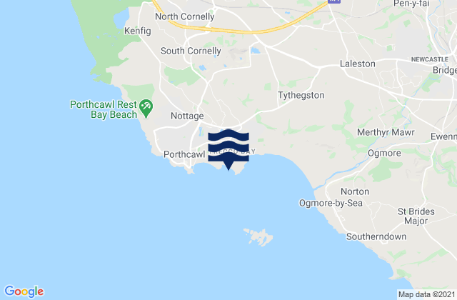 Mappa delle maree di Trecco Bay Beach, United Kingdom