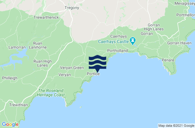 Mappa delle maree di Tregoney, United Kingdom
