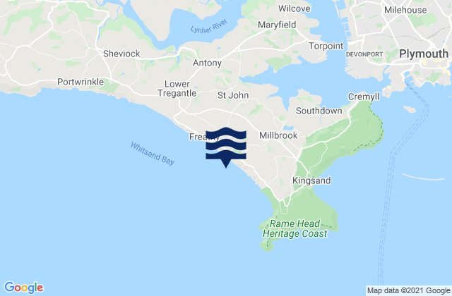 Mappa delle maree di Tregonhawke Beach, United Kingdom
