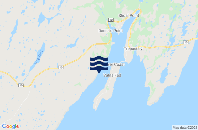 Mappa delle maree di Trepassey Harbour, Canada
