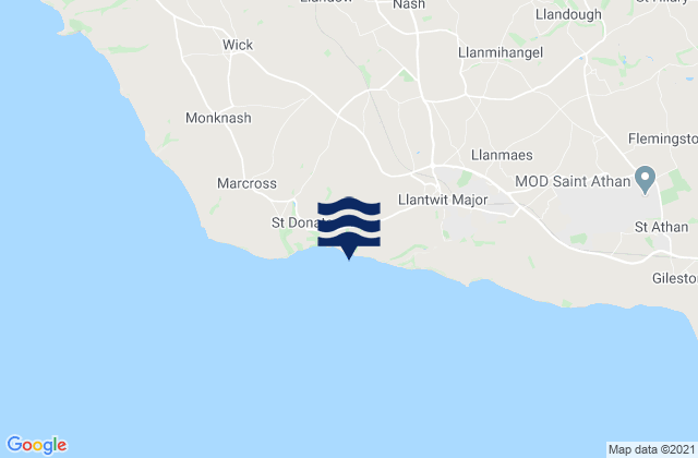 Mappa delle maree di Tresilian Bay Beach, United Kingdom