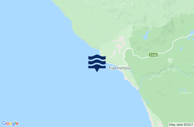 Mappa delle maree di Trial Harbour, Australia