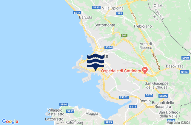 Mappa delle maree di Trieste, Italy